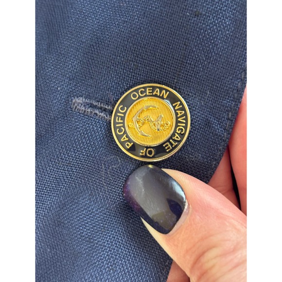 Vintage Fink Modell Sailor Blue Dress with Navigate of Pacific Ocean Buttons XL - Picture 3 of 14